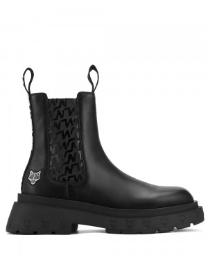 Botas Naked Wolfe Caution Black Leather | 048162-AJV