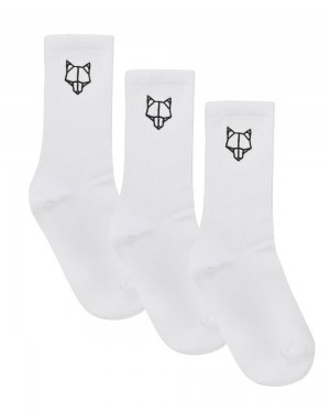 Calcetines Naked Wolfe 3 Pack Mens Egyptian Cotton Socks White | 364971-ZEA