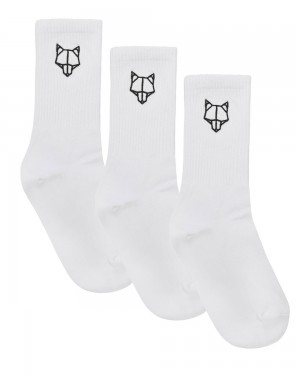 Calcetines Naked Wolfe 3 Pack Womens Egyptian Cotton Socks White | 526308-YWO