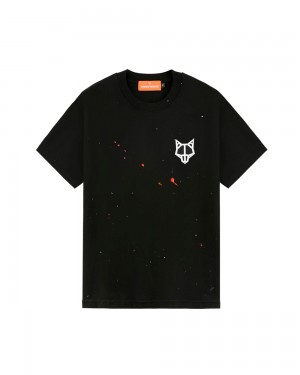 Camiseta Naked Wolfe Wolfe T-Shirt Black Paint Splatter | 472386-DPA
