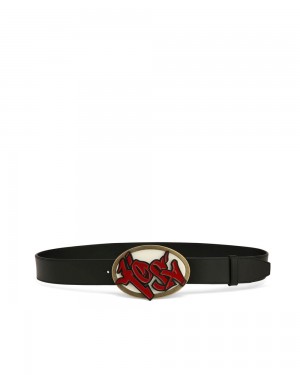 Cinturón Naked Wolfe Kosa Belt Black Leather | 306982-TYE