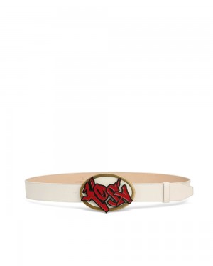Cinturón Naked Wolfe Kosa Belt White Leather | 926481-BLW