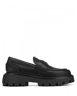 Mocasines Naked Wolfe Flawed Black Leather | 150689-OXW