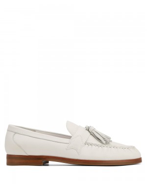 Mocasines Naked Wolfe Lido Pure White Wave Cow Suede | 386049-WVO