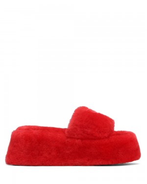Sandalias Naked Wolfe Ivy Shearling Red | 837049-OJF