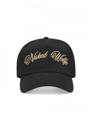 Sombreros Naked Wolfe Signature Unconstructed Cap Black/Gold | 251093-QKX
