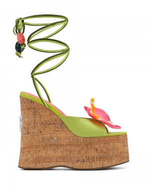 Tacones Naked Wolfe Sunflower Green Kid Suede | 765849-GES