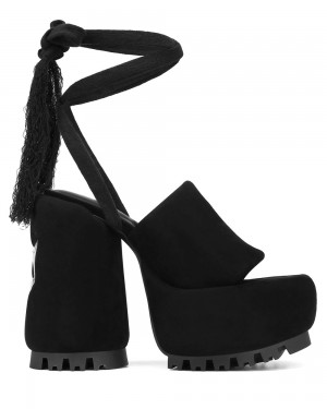 Tacones Naked Wolfe Wonder Black Suede | 175840-FOV
