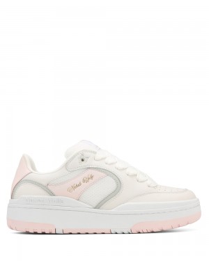 Tenis Naked Wolfe Ambition Cow Leather & Mesh White/Pink | 647025-CZK