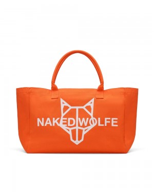 Tote Naked Wolfe Canvas Tote Bag Orange | 560283-ZNW
